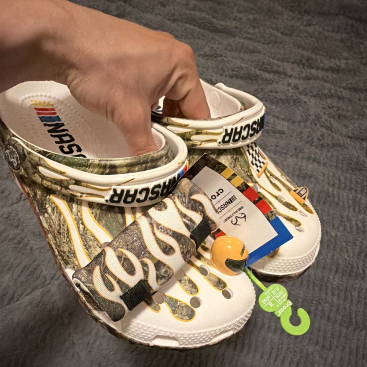 Crocs x NASCAR Realtree Camo Flame Classic Clogs M5/W7 Camo Crocs Unisex Nascar Realtree Classic Clog | Rack Room Shoes main image 4