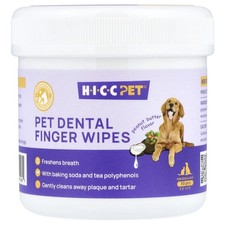 Pet Dental Finger Wipes, For Dogs Cats, Peanut Butter, 50 Pieces