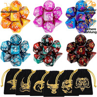 WüRfelset Polyedrisch 42 StüCk Doppel-Farben FüR Dungeons And Dragons Rpg Dnd