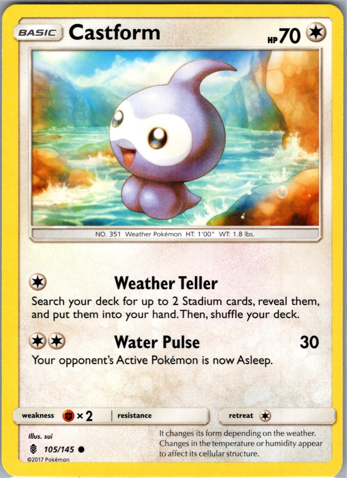 Castform 105/145 Common Guardians Rising Pokemon Near Mint
