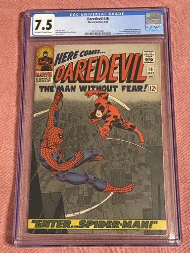Daredevil #16 CGC 7.5, Spider-Man App., 1st Romita Spider-Man Art, Marvel 1966!