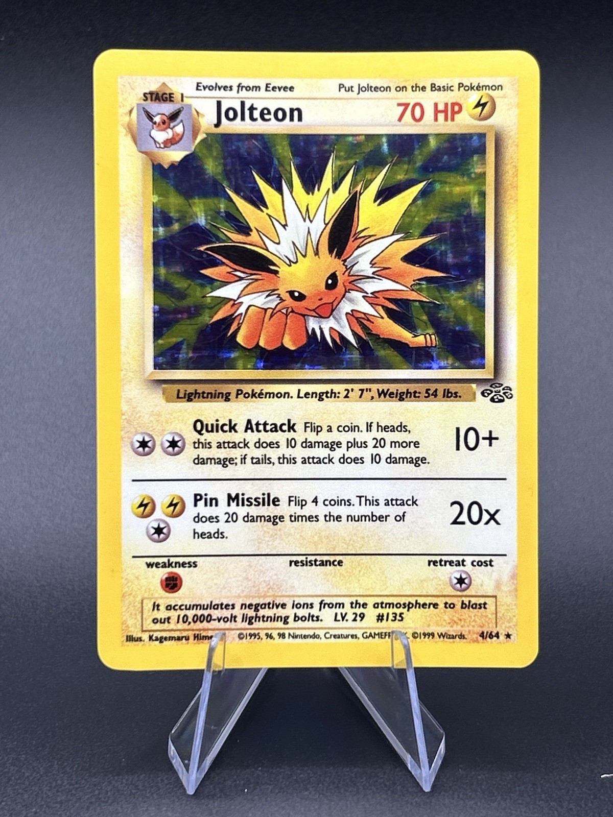 NM Jolteon Holo Jungle Unlimited 4/63 Pokemon Card