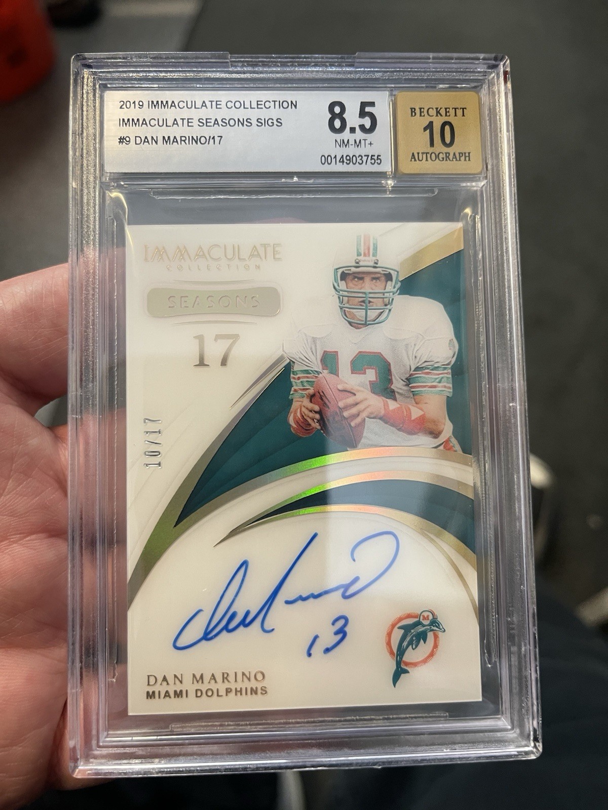Dan Marino 2019 Immaculate Seasons Sigs Out Of 17 Rare Bgs 10 Auto