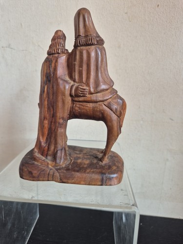 Estatua de madera tallada vintage de la Virgen María, José y Jesús madera de olivo (R9) - Imagen 6 de 14