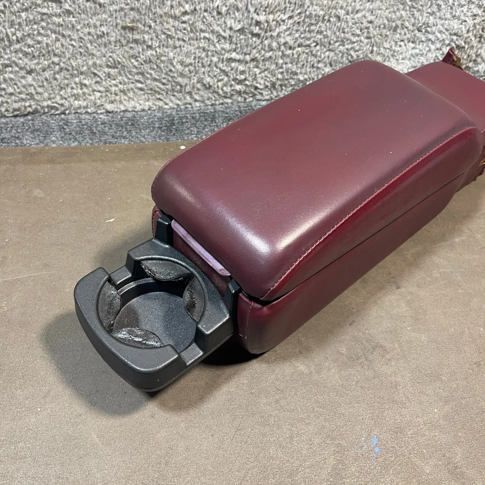 91-93 CADILLAC DEVILLE FLEETWOOD ALLANTE OEM REPOSABRAZOS CENTRAL ROJO GRANATE CUBIERTA TAPA Foto 2 de 4