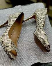 Enzo Angiolini Peep Toe Heels for Women with Upper Leather for