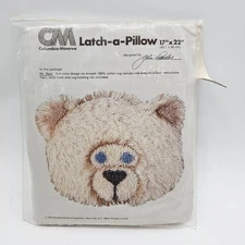 Vintage CM Latch Hook Mr Bear Rug Wall Hanging John Peaslee Columbia Minerva NEW