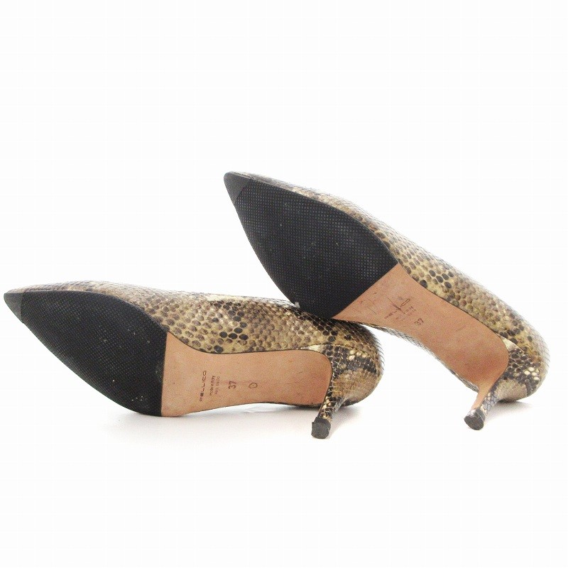 PELLICO Pumps Pointed Toe Python Pattern Beige /U… - image 5