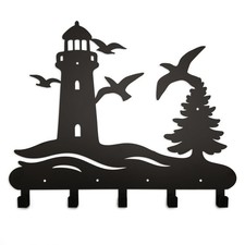 Lighthouse Wall Art - Nautical Wall Decor with Decorative Wall Hooks, Coastal...