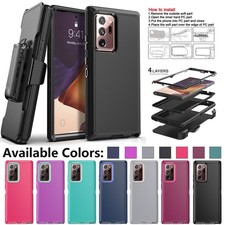 For Samsung Galaxy Note 20 Ultra Case Heavy Duty 3in1 Layers Cover Holster Clip