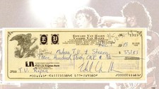 EDDIE VAN HALEN 8.5X11 SIGNED PHOTO AUTOGRAPH CANCELLED CHECK SIGNATURE POSTER