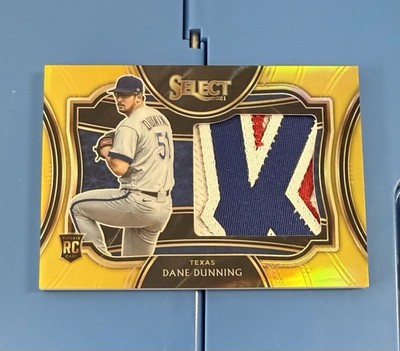 DANE DUNNING 2021 SELECT ROOKIE PATCH GOLD PRIZM TEXAS RC 01/10 Q1339