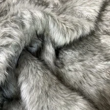 1” Silver Grey Tipped Wolf Mohair Plush Fabric 35”X45” Dense Silky Bears Crafts