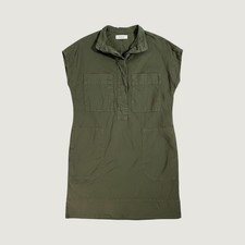 Everlane Utility Shift Dress Womens S Olive Green Cotton Short Sleeve Mini