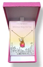 True To Form Sterling Silver Bird Necklace, Purple