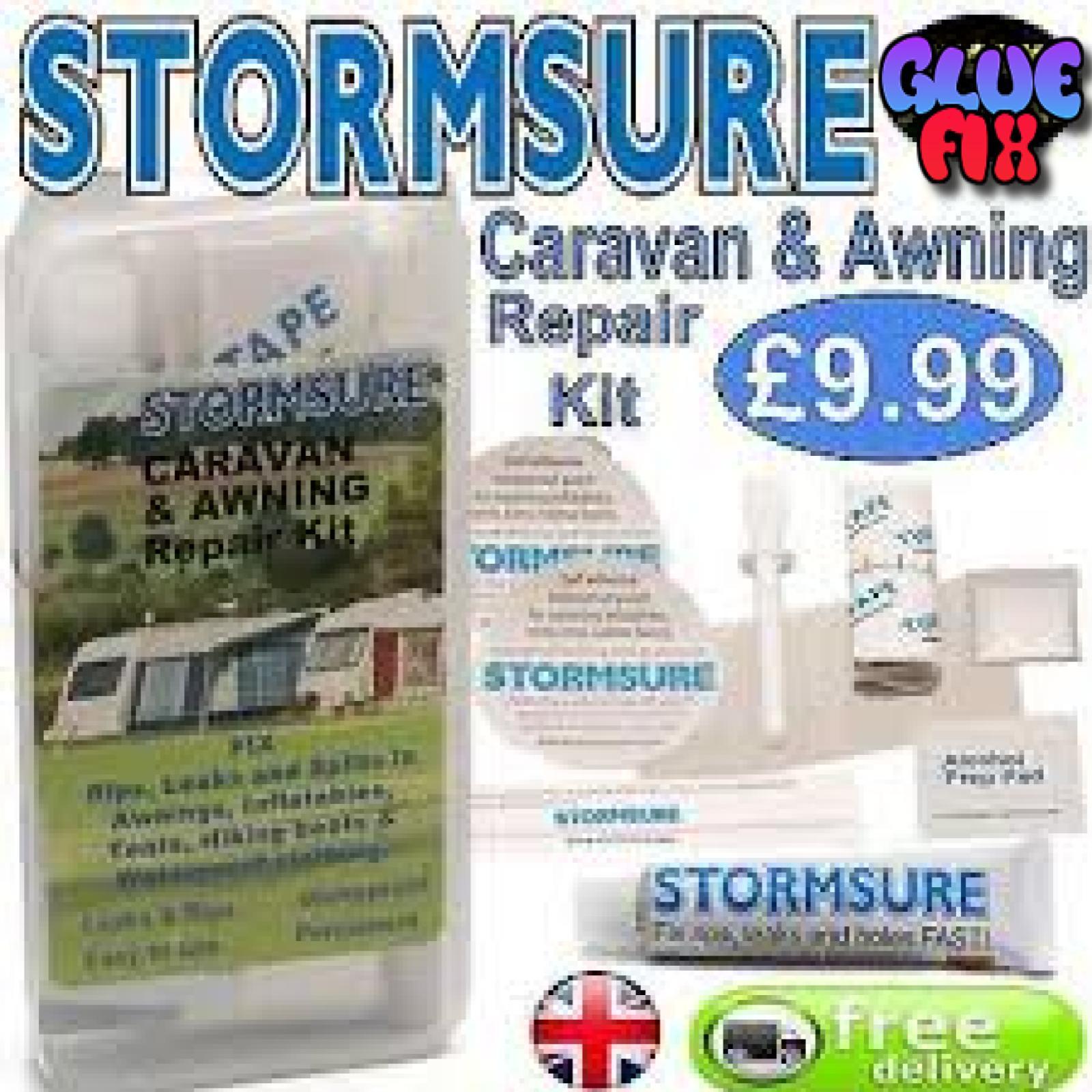 Caravan & Awning Repair Kit Clear Or Black Stormsure Adhesive eBay