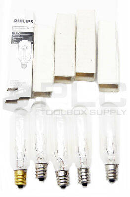 LOT OF 5 NEW PHILIPS T6 LIGHT BULBS INCANDESCENT 140-150V 15W CLEAR