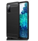 COVER NERA Per SAMSUNG GALAXY S20 CUSTODIA CARBON SILICONE TPU ANTIURTO MORBIDA