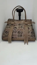 Jack Gomme Fancy Faces Canvas Purse 1990's Vintage