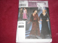    SIMPLICITY 8739 - LADIES RETRO 1920'S DAY or EVENING DRESS PATTERN 4-6-8