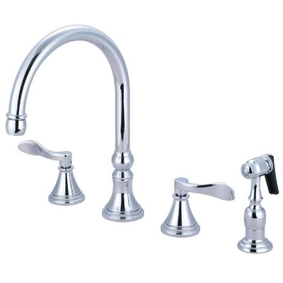 Kingston Brass Kitchen Faucets 8.25'' 2-Handle Deck Widespread Polished Chrome