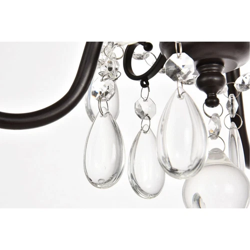 Ceiling Light Fixture Crystal Chandelier Black Shabby an Chic Rustic Dining Room - Picture 3 of 5