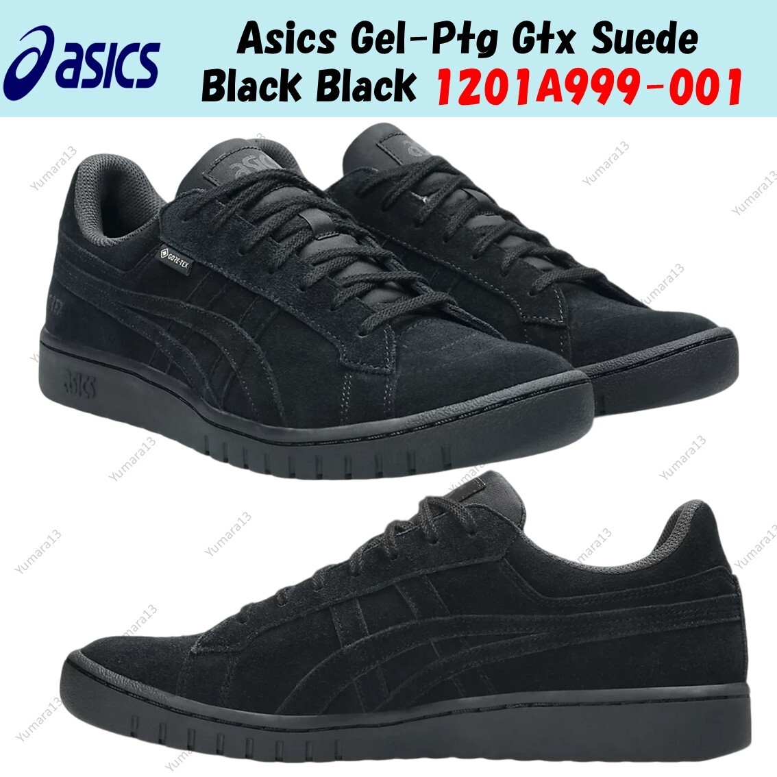 Asics Gel-Ptg Gtx Suede Black Black 1201A999-001 Men's Size