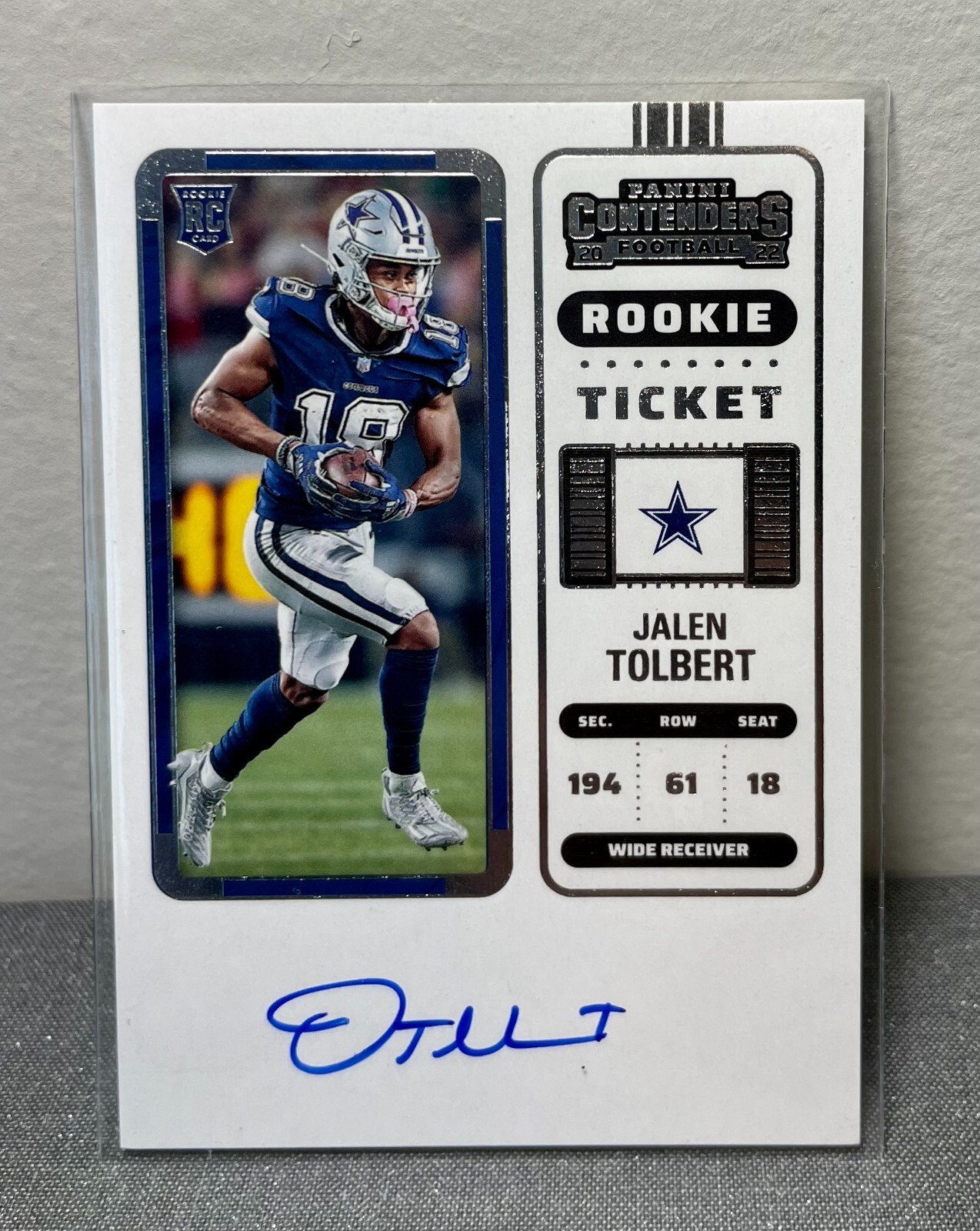 2022 CONTENDERS #122 JALEN TOLBERT AUTOGRAPH ROOKIE COWBOYS