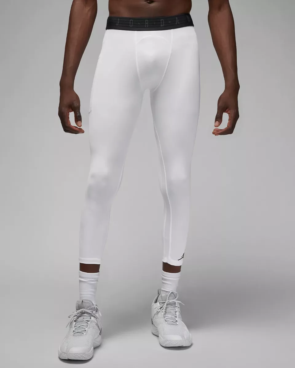 Nike Jordan Dri-Fit 3/4 White Compression Tights NEW Men's Size XL