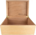 Wooden Keepsake Box with Lid - Blonde Catchall Wood Storage Box - Treasure an...