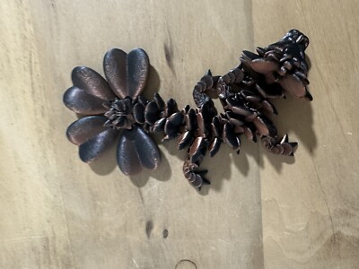 3D Printed Articulated Petal Leaf Dragon - One of a Kind Print - Black & Copper