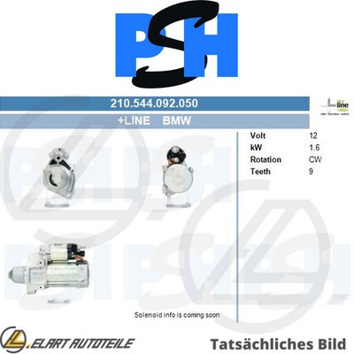 STARTER FOR BMW 6/Cabriolet/F12/F13/X/E71/E72/BAG X5/E70/SAV X6 N63B44 S63B44