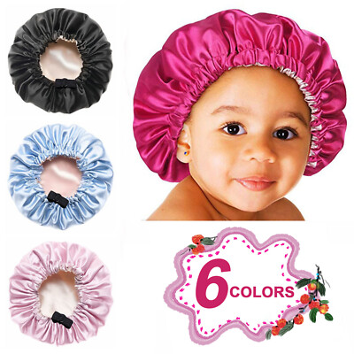 Baby Kids Toddler Turban Sleep Cap Satin Silk Bonnet for Sleeping Headband