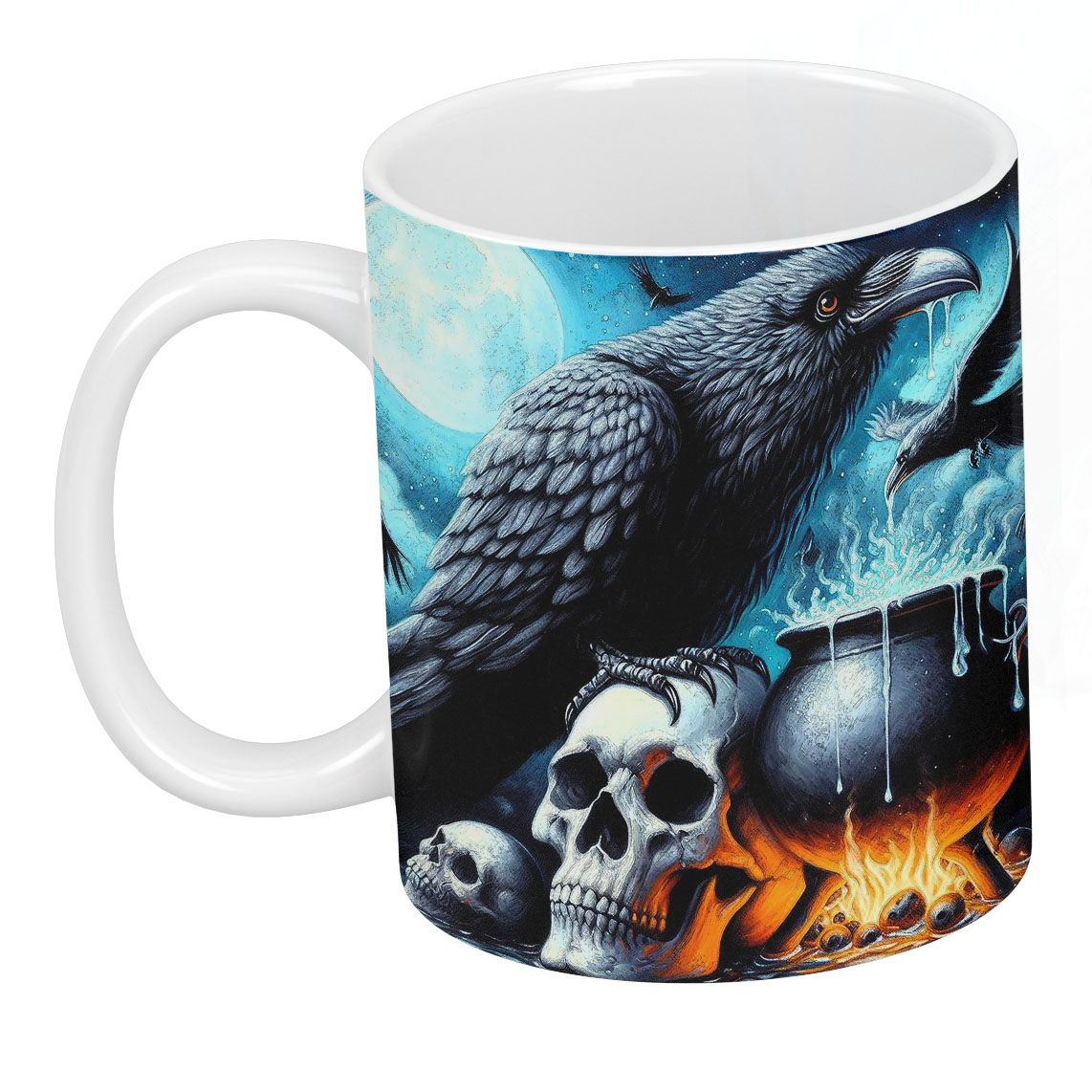 Raven Of The Night Spiritual Artwork On Ceramic Classic Mug