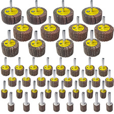 44 Pack 7 Size 80 Grit 1/4″ Abrasive Flap Wheel Sander Set, Aluminum Oxide Flap