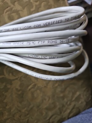 3@ 10' L-COM 26 AWG TIA/EIA-568-B.2 Ethernet Cable Cat5e RJ45 PLUGS E148114-D