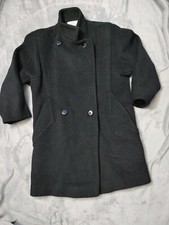 Steve Womens Wool Black Coat 4 Vintage Winter Jacket USA Made Pockets IGLWU