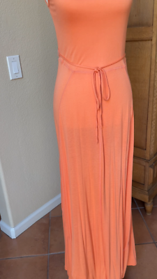 GAP Women Orange Halter Neck Sleeveless Jersey Knit Maxi Dress XS GAP Women Orange Halter Neck Sleeveless Jersey Knit Maxi Dress XS