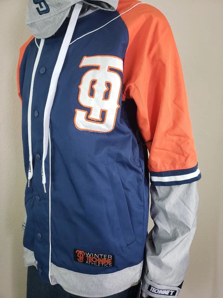 Chaqueta de snowboard Technine Big Leagues para hombre L azul marino/gris atlético/naranja Foto 3 de 4