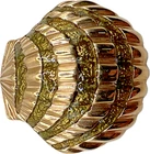 KREMENTZ Vintage SEASHELL BROOCH Green Enamel Sea Clam Shell Costume Jewelry
