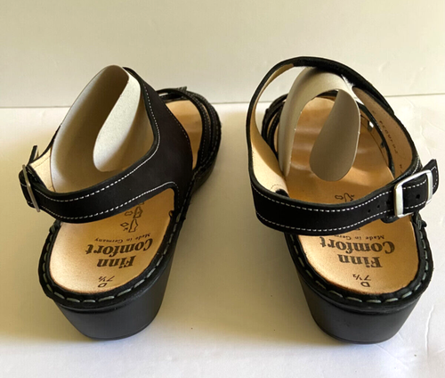 New in Box Finn Comfort Buka Sandals Black Suede Leather Size 10 M Germany 2687 - Picture 8 of 11