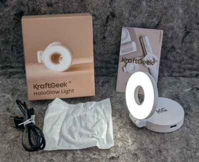 KraftGeek HaloGlow Magnetic Phone Ring Light Portable White  Works Great 