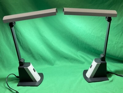 VTG - 2- OTT-LITE Desk Lamp Light Folding Slimline Contemporary # J83K2R - 15 