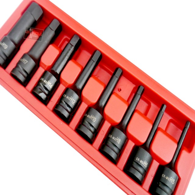 Allen Key Hex Socket Set Impact 8 PC 1 2 Drive CR V H 5 H 19 Deep 75 Mm