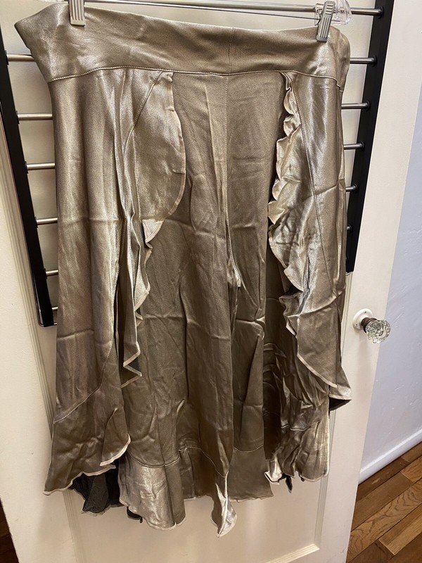 Chovihani Skirt Acetate Tan 12 Wide Leg Pant Wrap Legs 