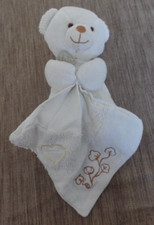 B1G / doudou ours blanc bio mouchoir coeur DOUDOU ET COMPAGNIE