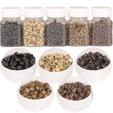 Silicone Lined Micro Links Ring Beads For Weft Hair Extensions 1000pcs 5x3x3MM