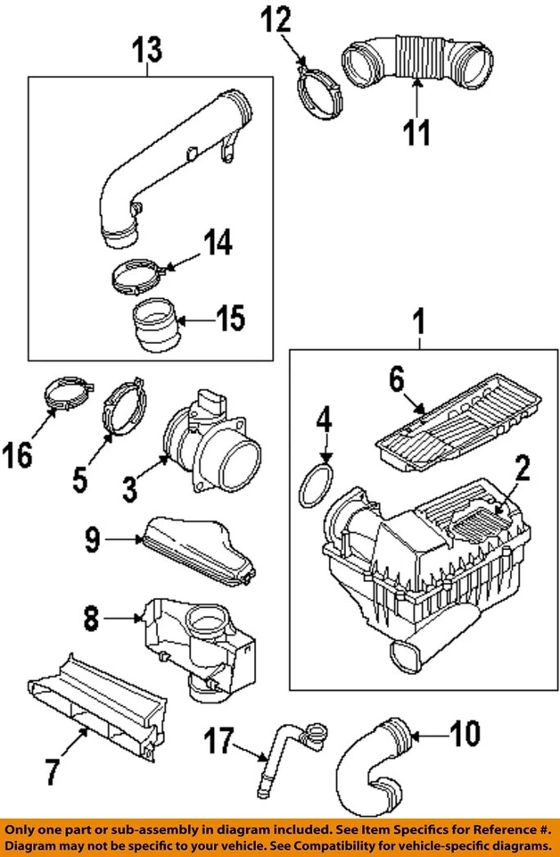 Used Air Cleaner Assembly fits: 2011 Volkswagen Eos 2.0L gasoline engine ID CBFA - Imagem 3 de 4