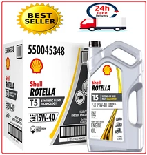 Shell Rotella T5 Synthetic Blend 15W-40 Motor Oil, 1 Gallon (3 Pack)