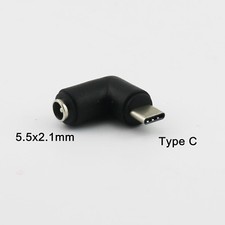 USB 3.1 Type-C Male to 5.5 x 2.1mm Female Right Angle DC Power Charger Adapter